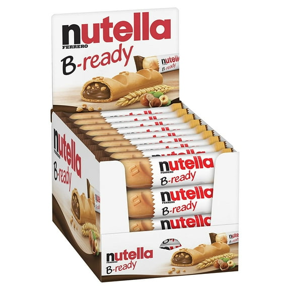 Nutella B-Ready Biscuits, Crispy Filled with Hazelnut Cocoa Spread, 22g (Pack of 36)