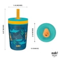 thumbnail image 6 of Zak Designs 15oz Kelso Toddler Cups For Travel or At Home, Durable Plastic Sippy Cups With Leak-Proof Design is Perfect For Kids (Underwater), 6 of 9
