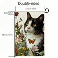 thumbnail image 3 of Heduofu Spring Cat Garden Flag Floral Tuxedo Cat Garden Flags for Outside Summer Flower Outdoor Flag Small Farmhouse Welcome Yard Flag White, 3 of 6