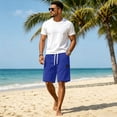 thumbnail image 3 of Uwinwear Men's Corduroy Shorts Elastic Waist Drawstring Cargo Short Multi-Pocket Lightweight Summer Casual Beach Shorts Royal Blue M, 3 of 5