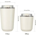thumbnail image 2 of Insulated Tumblers with Lid, 14 oz Travel Coffee Mug Stainless Steel Vacuum Cup, Leak Proof Reusable Double Walled Coffee Tumbler for Iced and Hot Drinks, Cream, 2 of 4