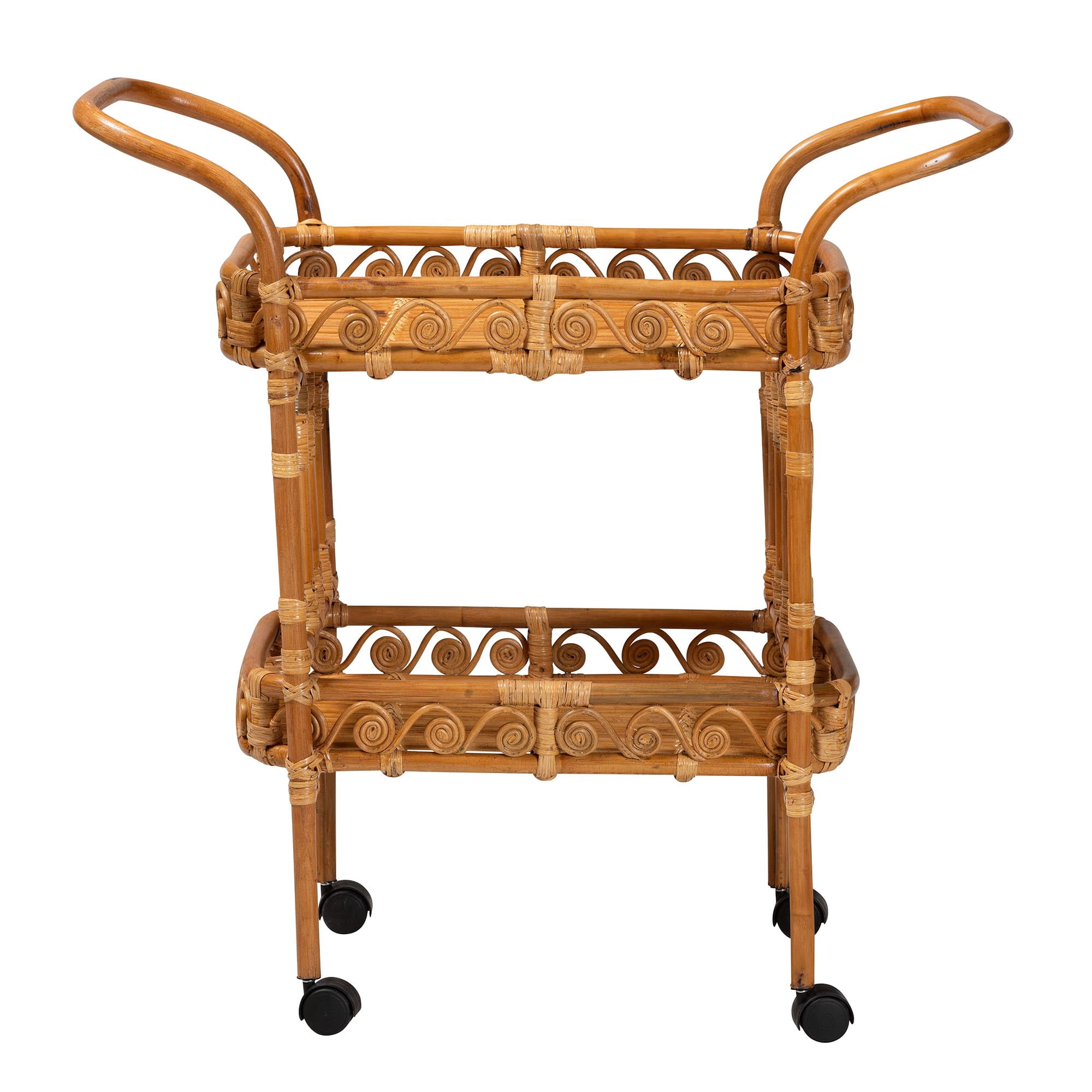 Bali & Pari Diwata Rattan BOHO Kitchen Cart, Natural Brown