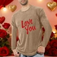 thumbnail image 2 of Lovzfmll Haut de Pyjama Athlétique à Manches Longues Col Rond pour Hommes Imprimé Cœur Kaki, 2TG, 2 of 4
