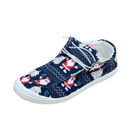 

Shoes for Women Christmas Women S Fashion Flats Shoes Lightweight Soft Comfortable Slip on Shoes Casual Shoe Canva Shoes