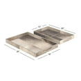 thumbnail image 4 of DecMode 24", 20"W Gray Wooden Handmade Cowhide Tray with Slot Handles, 2-Pieces, 4 of 7