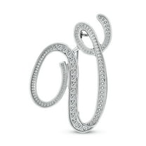 Bling Jewelry Womens Large Statement ABC Pave Crystal Monogram Brooche Pin in Gold or Silver Plated