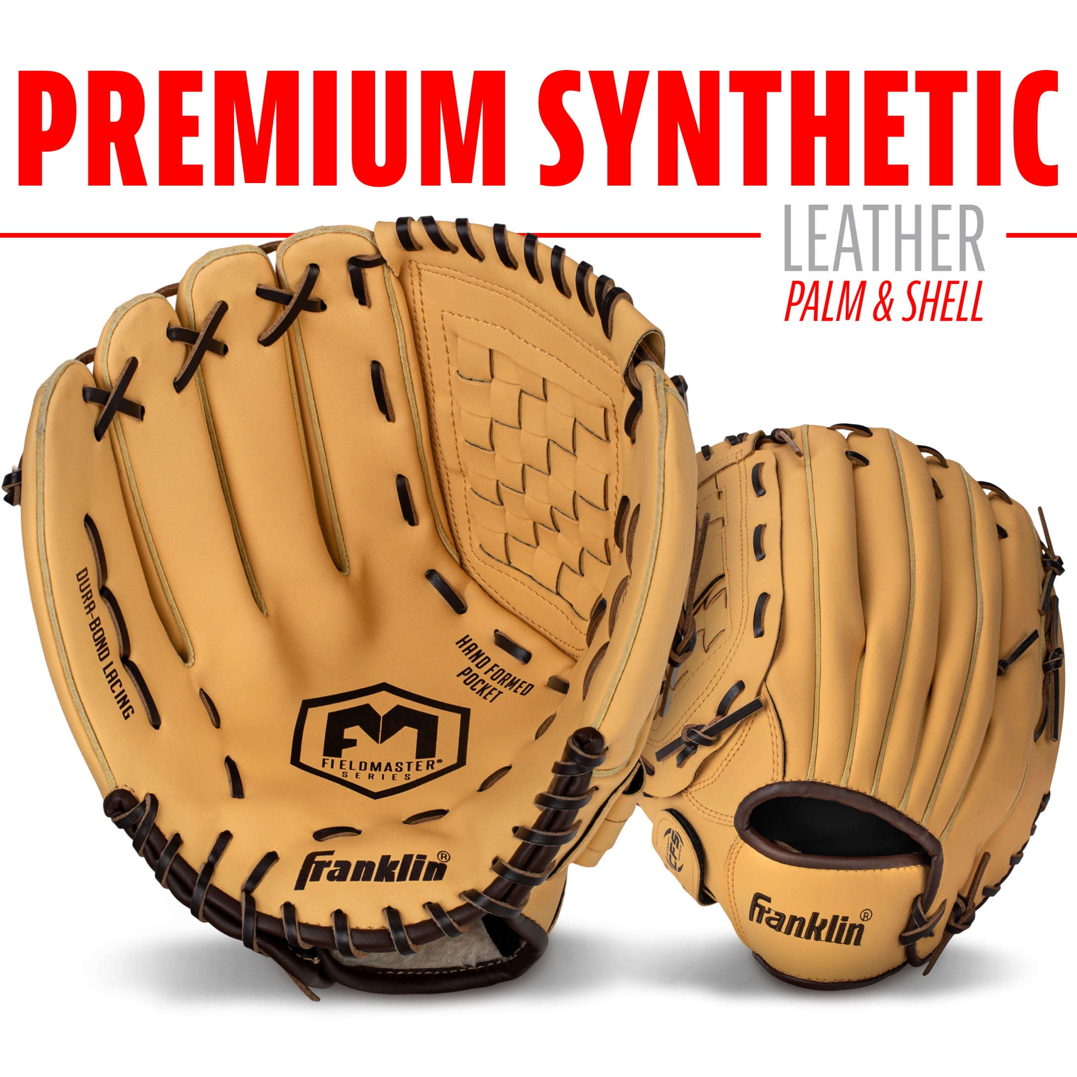 Franklin Sports Field Master Kids, Youth, Adult 11.85" Softball Pitchers' Gloves (Left Hand Throw)