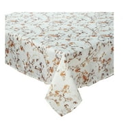 Camilla Branches Twigs Leaves Browns Gold White Textured Fabric Benson Mills (52 x 70 Rectangle)