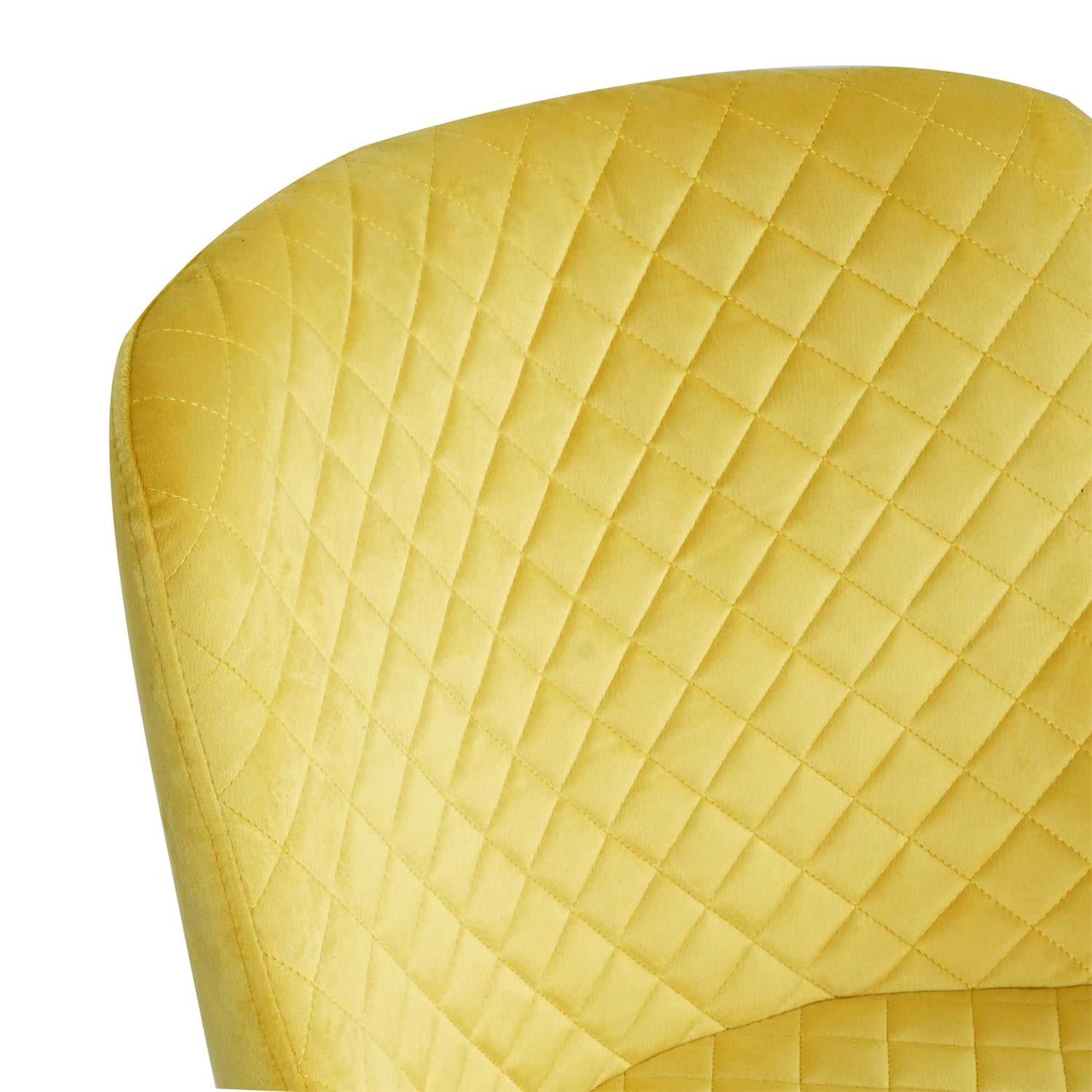 Kadyn Modern Dining Chair Set of 2, Upholstered Dining Side Chairs with Metal Tube Legs, Metal Dining Chair for Dining Room, Yellow
