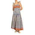 thumbnail image 1 of SUNSIOM Robe Longue d'Été pour Femmes Sans Manches Dos Ouvert Coupe Basse Fluide Rayée/imprimé Crevettes, 1 of 8