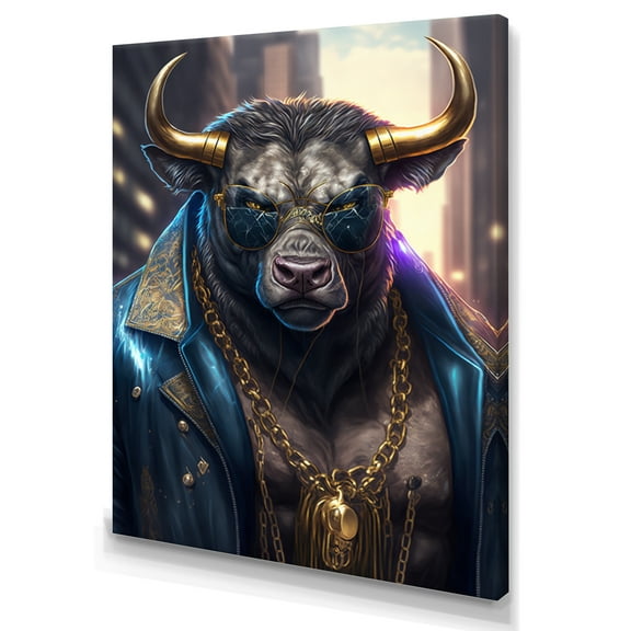 Designart Buffalo Gangster In NYC Canvas Wall Art