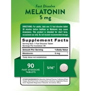 Melatonin 5 mg | 90 Fast Dissolve Tablets | Nighttime Sleep Aid | Berry Flavor | by Nature's Truth