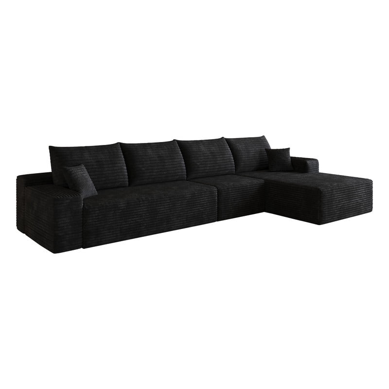135" Cloud Sectional Sofa with Right Facing Chaise, Modern Modular Deep Seat Couch, Plush Corduroy Upholstered Sofa for Living Room, Bedroom, Apartment, No Assembly Required