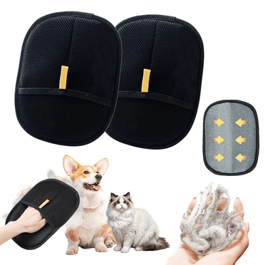 Double Sided Pet Grooming Gloves,Friction Electrostatic Adsorption, Double-sided Bristles for Pet Cleaning, Washable,for Dog & Cat Washing Deshedding Cleaning,Household Cat Dog Accessories