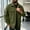 Army Green, variant on Men's Snap Button up Wool Blend Jacket Lapel Long Sleeve Fall Winter Heavy Warm Pea Trench Coats Casual Loose Windbreaker with Multi Pockets