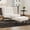 White, variant on Bonzy Home Modern Adjustable Accent Chair with Ottoman, Comfy Corduroy Fabric Armless Chair with Solid Wood Legs for Living Room Bedroom, Dark Gray