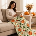 thumbnail image 4 of Hyknon Thanksgiving Throw Blanket, Fall Pumpkin Maple Leaf Harvest Lightweight Patchwork Printing Quilt, Soft Plushs Flannel Cozy Blankets for Couch Bed Living Room Dorm for Women Men, 27.6"×39.4", 4 of 7