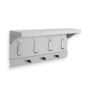 AJW UJ45C 54 In. Mop Holder & Hook Strip With Shelf, 5 Holders, 6 Hooks
