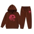 thumbnail image 1 of GDREDA Tenues de Printemps pour Filles Enfant Tout-Petit Garçons Filles Manches Longues Chaud Chandail à Capuchon chandail Hauts Pantalons Tenues Enfants Survêtement Tenues Filles&Ensemble Café, 2-3 Ans, 1 of 3