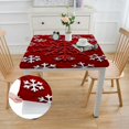 Christmas Fitted Square Tablecloths, Merry Christmas with Snowflakes