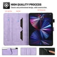 thumbnail image 3 of Dteck Folio Case for Samsung Galaxy Tab A 10.1" 2016 SM-T580/T585, Multi-Angle Viewing Stand PU Leather Embossed Butterfly Soft TPU Back Cover with Card Slots & Pencil Holder,Purple, 3 of 7