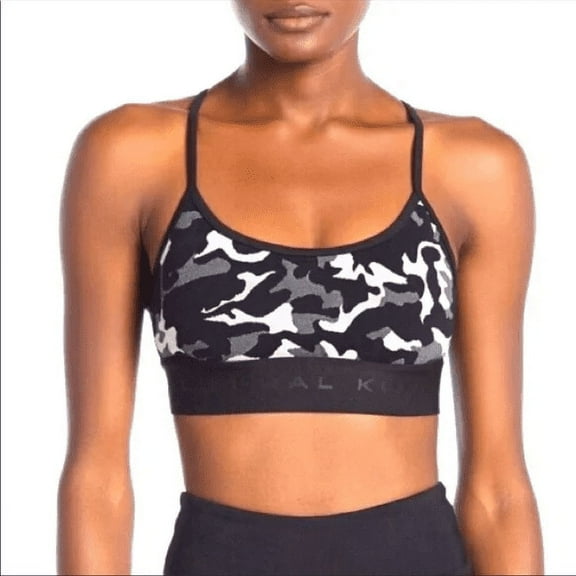 KORAL Black Camo Sweeper Versatility Sports Bra, US X-Small, NWOT