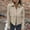 #042-Beige, variant on Ounisa Womens Long Sleeve Jacket Full Zip Up Stand Collar with Pockets Casual Batwing Lightweight Sweatshirts