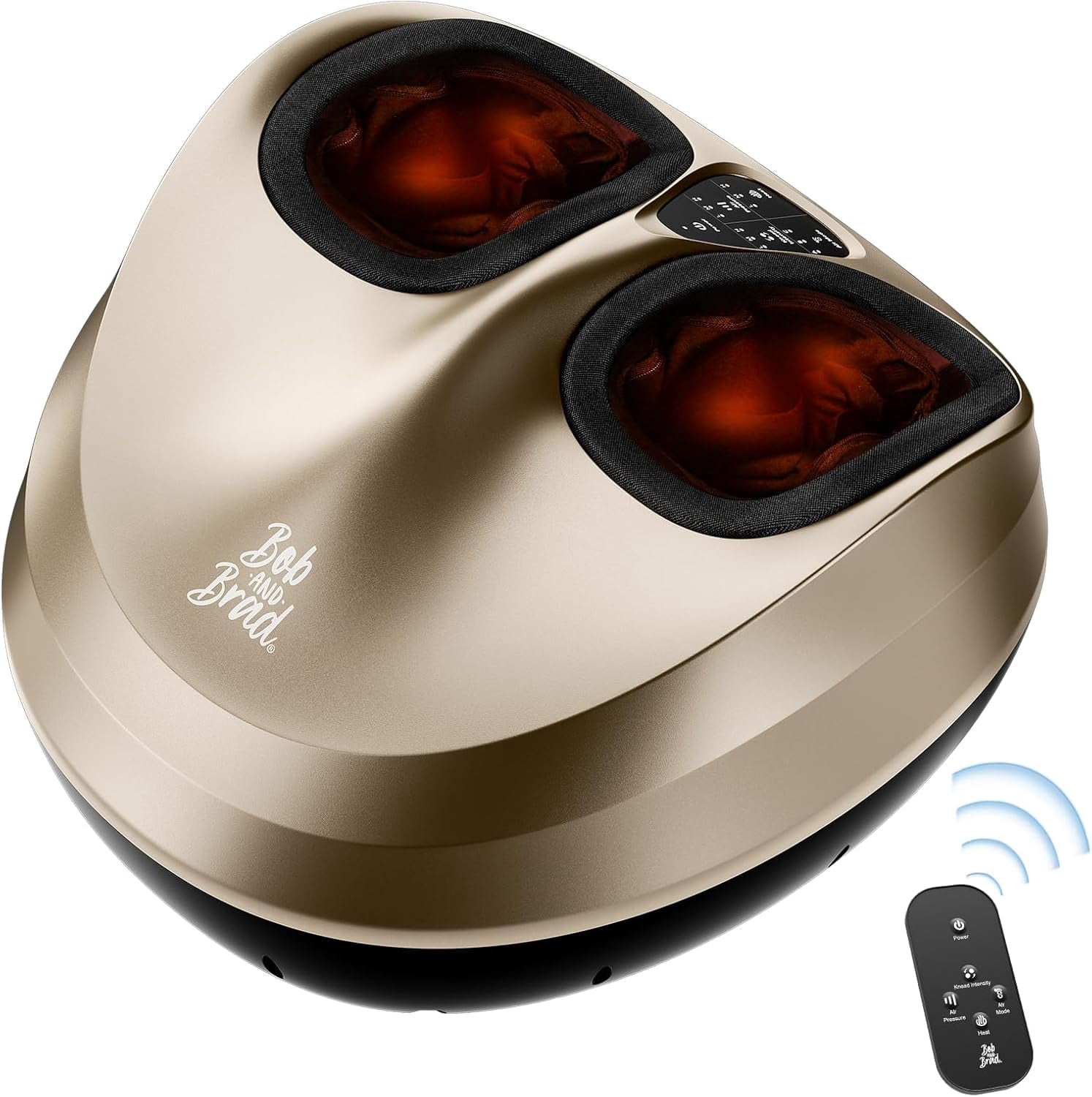 BOB AND BRAD Foot Massager with Soothing Heat & Remote, Deep Kneading Foot Massager, Heated Electric Feet Massager Machine for Neuropathy,Shiatsu Deep Kneading Foot Care
