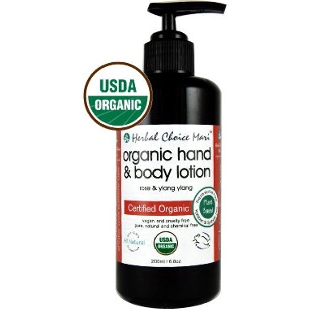 Herbal Choice Mari Organic Hand & Body Lotion, Rose & Ylang Ylang, 6.8
