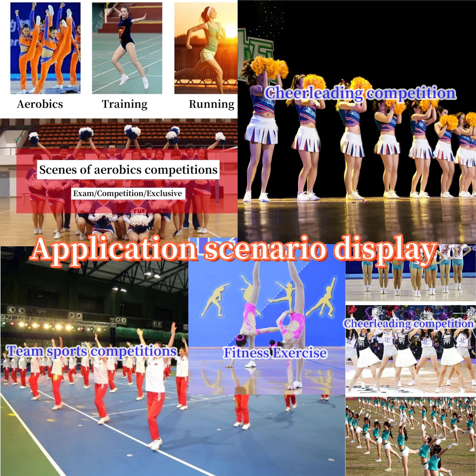 GlideMoves Cheer Shoes Girls Jump Tumbling Women Exercise Aerobic Fitness Dance Training Youth School Student Team Competition