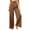 Brown, variant on Women's High Waisted Drape Straight Suit Pants Casual Commute Work Trousers Navy Blue M