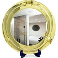 thumbnail image 3 of Nagina International 17" Deluxe Nautical Brass Polished Porthole Mirror | Pirate's Boat Decorative Mirror | Captain's Maritime Beach Home Decor & Gifts, 3 of 4