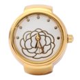 thumbnail image 1 of Pattern Quartz Ring Watch, Round Dial Ring Watch Rose Flower Ring Watch, For Most Women Birthdays Beautiful Girls Valentine's Day Gold, 1 of 8