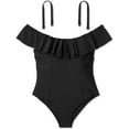 thumbnail image 2 of Kona Sol Women's Plus Size Off The Shoulder Ruffled One Piece Swimsuit, 2 of 3