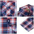 thumbnail image 3 of Coevals Club Men's Western Plaid Pearl Snap Short Sleeve Shirts (Orange Blue #15 L), 3 of 4