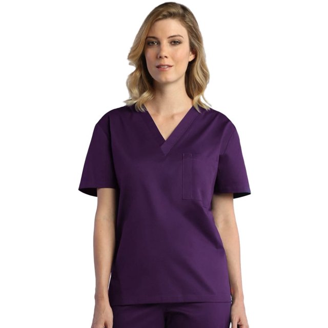 Maevn 1706 Unisex V-Neck Top Egg Plant XS
