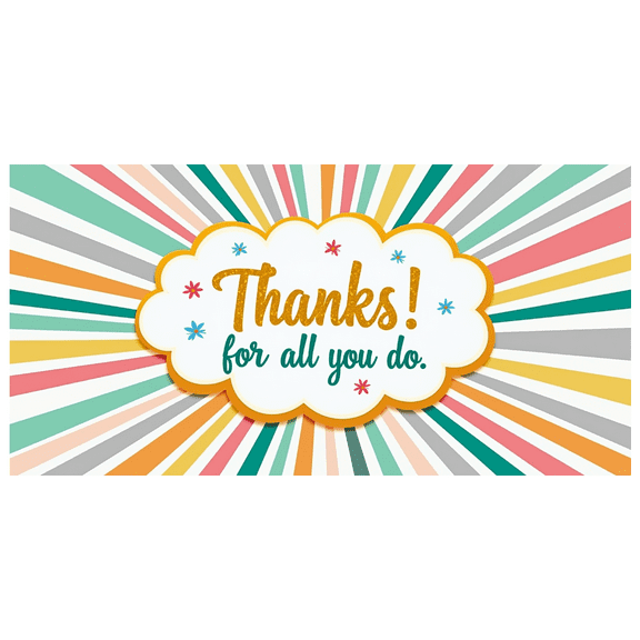 Colorful Design Appreciation Banner Decorative Floral Thank You Event Decor for Office Party Employee Recognition Celebration