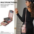 thumbnail image 4 of Allytech Wallet Case for iPhone 11, [Large Capacity] Wallet Case with Card Slots & Zipper Pocket, Premium PU Leather Metal Snap Kickstand Shockproof Case with Shoulder Strap, Rosegold, 4 of 8