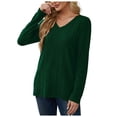 thumbnail image 1 of Kogui Chandails Mignons pour Femmes Automne Mode Automne 2025 Chandails à Blocs de Couleur Légers à Rayures Col Ras du Cou Hiver Tendance Chandails à Enfiler Hauts (Vert,P), 1 of 9