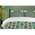 thumbnail image 4 of Ambesonne Retro Duvet Cover Set, Moroccan Arch with Floral, 2-Calking, Green and Brown, 4 of 7