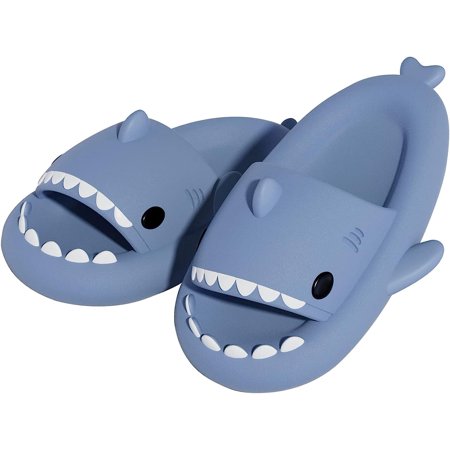

Shark Sandals Slides for Women Men，Agooga Cute Novelty Cartoon Anti-Slip Open Toe Slides Summer Lightweight Shark Sandals Casual Beach Foam Shoes Unisex Fashion Cloud Shark Slippers（Gray）
