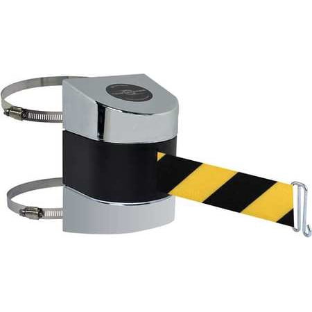 TENSABARRIER 897-30-C-1P-NO-D4X-A Belt Barrier, Chrome,Belt Yellow/Black