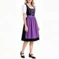 thumbnail image 3 of QIYAGBSA Oktoberfest Dresses for Women Dirndl Floral Embroidery Lace Up Soft Midi Short Sleeve Fall Festival Halloween Party Weekend Night Events, 3 of 8