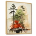 thumbnail image 2 of Designart "Minimalist Scene Featuring Symmetrical Redwood Trees I" Tree Redwood Floater Framed Wall Art Prints, 2 of 5