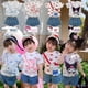 thumbnail image 2 of Camiseta con estampado 3d de dibujos animados para niños y niñas, ropa bonita para madre e hija, camiseta de manga corta de Anime, novedad de verano, 2 of 4