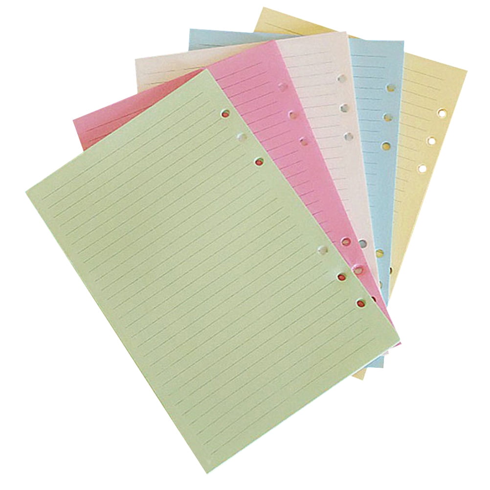 Raindrops 100 Pcs A5 Loose-Leaf Refill Paper for Notebooks, Travel-Friendly Colorful Writing Sheets