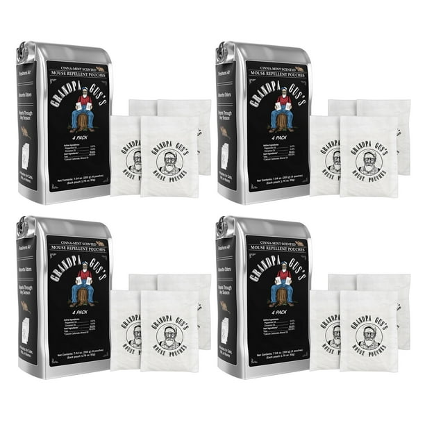 Grandpa Gus's Natural Mouse Repellent Pouches, Repel Mice from Nesting