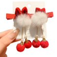 thumbnail image 1 of Accessoires Cheveux Rouges Nouvel An 2026 Nouveau Style Pince à Nœud Mignonne Épingle à Cheveux en Peluche Ornement Cheveux Paire, 1 of 8
