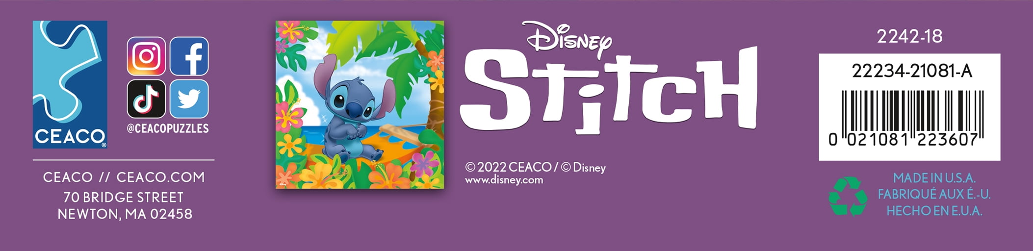 Ceaco - Disney Friends - Flower Power Stitch - 200 Piece Interlocking Jigsaw Puzzle