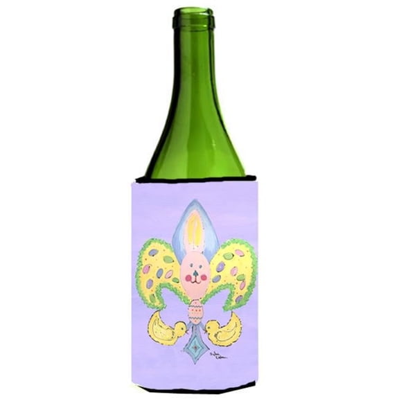 Easter Bunny Fleur De Lis Wine Bottle  Hugger - 24 oz.